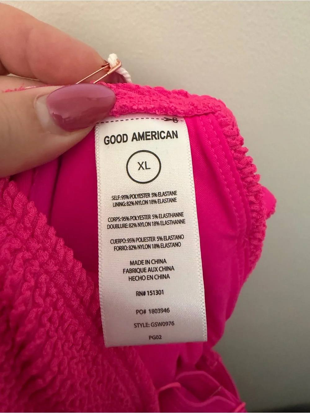 Good American Always Fits Demi Bikini Top Pink